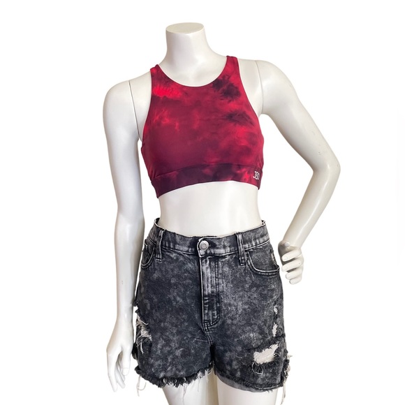 J80 Women's Hybrid Cross Back Removable Pads Sports Bra Red Size “S” - Picture 3 of 11